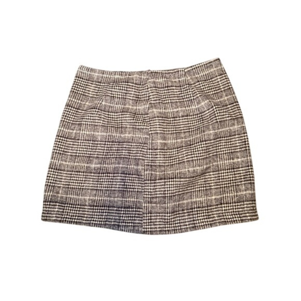 INC Plaid Mini Skirt Brown Tan Wool Blend Academia Small